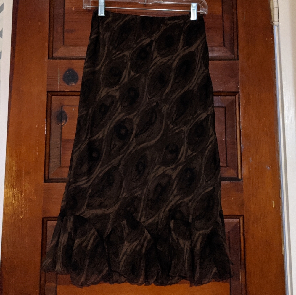 Brown Feather Skirt by La Belle